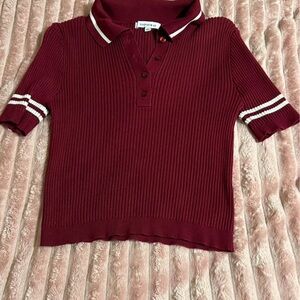 Hooked Up by IOT Burgundy Sweater